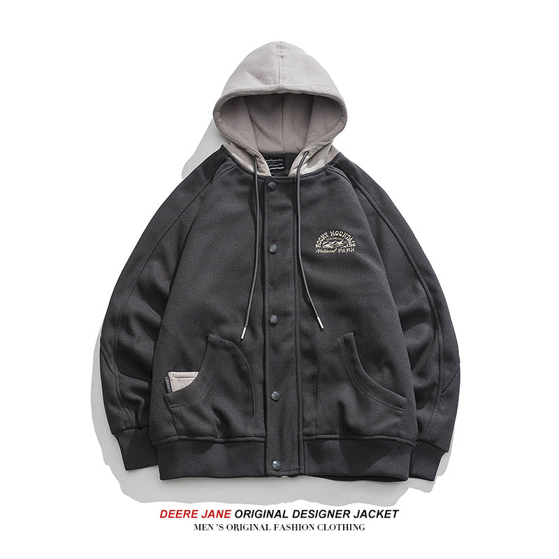 Men Jacket Men's Spring and Autumn Baggy Casual Jacket Coat