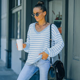 Women Fall Outfits Fall Winter Fashion V-neck Loose Slimming Sweater Pullover
