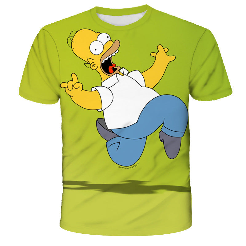 Homer Simpson Shirt Fashion T-shirt Printed Summer Casual