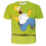Homer Simpson Shirt Fashion T-shirt Printed Summer Casual