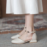 Nude Strappy Block Heels
