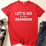 Let'S Go Brandon T Shirt English Letter Pattern Short Sleeve T-Shirt