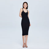 Women Spring Dress Summer Spaghetti Straps Knitted Dress Slim Fit Slimming and Tight Sweater Long Dress