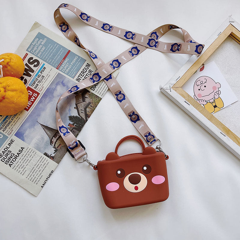 My Melody Bag StellaLou Children's Bag Cartoon Cute Crossbody Shoulder Bag for Girls Change Key Case Silicone Bag Kulomi
