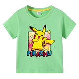 Children Pokemon Pikachu T Shirt Summer Clothing Short Sleeve T-shirt Boy