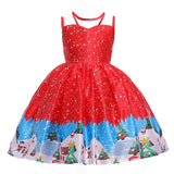 Toddler Girls Sequin Gown Dress Halloween Christmas Girl's Gown Printed Princess Dress