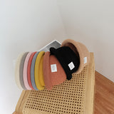 Beanies Solid Color Curling Dome Bucket Hat Women's Spring and Summer Cotton and Linen Painter Cap