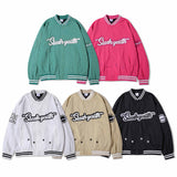 Mens Fall Outfits Embroidered Letters Armband High Street Retro Baseball Uniform Male and Female Couples Wear Jacket Jacket