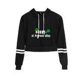 Saint Patrick's Day Closing High Waist Cropped Hoodie