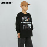 Kids Present Thoroughbred Doberman Dog Print T-Shirt Sweater Boy Children's Autumn Clothing Loose round Neck