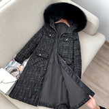 Women Winter Coats Puffer Jacket Down Coat Winter Fashion Mid-Length Fox Fur Collar Down Jacket Coat for Women