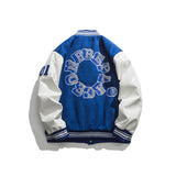Baby Blue Varsity Jacket Winter Baseball Uniform Cotton Clothes Letter Embroidery