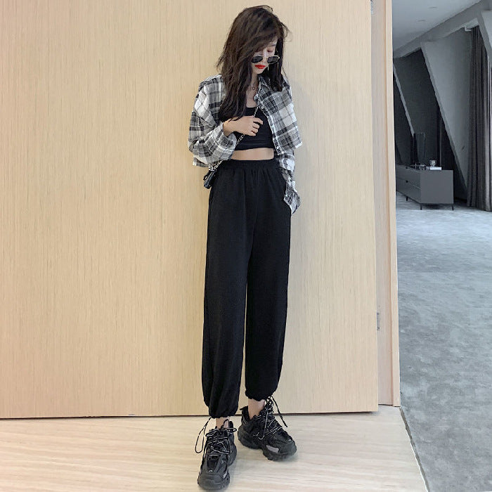 Men Pants Gray Sports Pants Female Loose Autumn Leisure