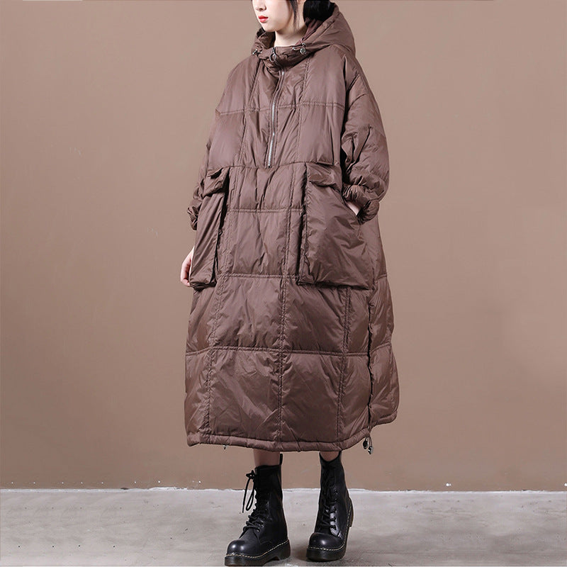 Women Winter Coats Puffer Jacket down Coat Fall Winter Hooded down Jacket Female Leisure Artistic White Duck down Warm Jacket