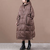 Women Winter Coats Puffer Jacket down Coat Fall Winter Hooded down Jacket Female Leisure Artistic White Duck down Warm Jacket