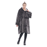 Hoodies Blankets Hooded Double Layer Brushed Hoody Lazy