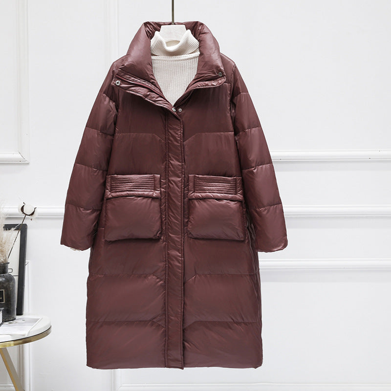 Women Winter Coats Puffer Jacket Down Coat Large Pocket Down Jacket Female Fashion Winter White Duck Down Coat