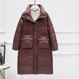 Women Winter Coats Puffer Jacket Down Coat Large Pocket Down Jacket Female Fashion Winter White Duck Down Coat
