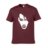 Marilyn Manson T Shirt Sketch Head Print Short Sleeve Men and Women Loose