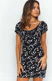 Milkmaid Dress Summer Little Daisy Flower Printed Round Neck Puff Sleeve One-Step Dresses