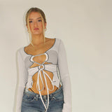 Music Festivals Rave Outfits Girls Tops Spring and Summer Women's Clothing Sexy See-through T-shirt