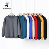 Children Boy Hoodie Autumn Winter Boys' Fleece-Lined Sweater Turtleneck