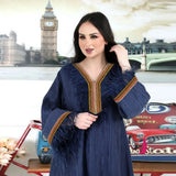 Nina Parker Black Dress Ribbon Feather Pleated Dress Muslim Robe