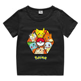 Children Pokemon Pikachu T Shirt Children Summer Clothing Short Sleeve T-shirt Male
