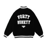 Baby Blue Varsity Jacket Long Sleeve Baggy Coat Men and Women Autumn Jacket