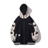 Baby Blue Varsity Jacket Hooded Jacket Men's Loose Top