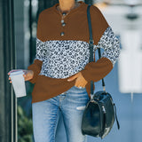 Women Fall Outfits Sweater Women Autumn and Winter Stitching Contrast Color Long Sleeve round Neck Top
