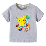 Children Pokemon Pikachu T Shirt Children Summer Clothing Short Sleeve T-shirt