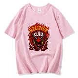 Hellfire Club Shirt Stranger Things Printed T-Shirt Top Short Sleeve