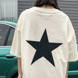 Fog Fear of God Essentials T Shirt Double-Line Five-Pointed Star Printed Short Sleeve High Street Loose T-shirt for Men