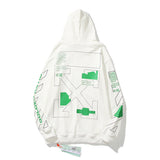 Pure Cotton Fluorescent Green Printed hoodie