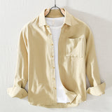 White Work Shirts Spring/Summer Single Pocket Long Sleeve Casual Shirt