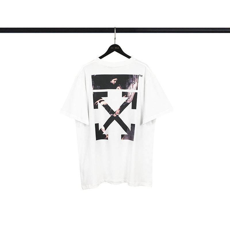 Caravaggio T Shirt Religious Virgin Oil Painting Arrow Men and Women Short Sleeve T-shirt