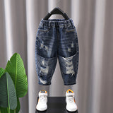 Toddler Boys Pants Boys' Jeans Spring and Autumn Loose Hole