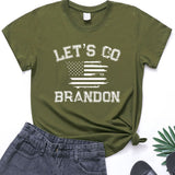 Let's Go Brandon T Shirt Letter Print Short-Sleeve T-shirt for Women