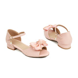 Flat Dress Sandals Summer Low Heel Bow Buckle Sandals