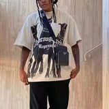 Present Thoroughbred Doberman Dog Print T-Shirt Summer Printed T-shirt Short Sleeve Half Sleeve Top