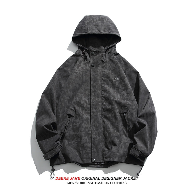 Men Jacket Spring Jacket Men's Spring and Autumn Loose All-Match Trendy Casual Mountain Outdoor Windproof Jacket