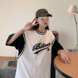 Baggy Baseball Jersey Baseball Short-Sleeved T-shirt Men's Summer