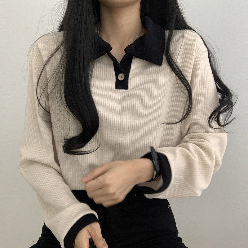 Preppy Aesthetic Sweater Autumn Women Clothing Solid Color Long Sleeve