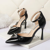 Nude Block Heels Closed Toe Sandals