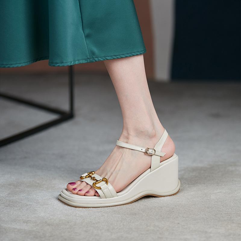 Women Open Toe Sandals Flats Summer Open Toed Platform Strap Roman Sandals