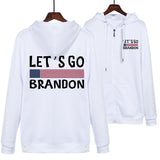 Let's Go Brandon Hoodie English Letters Fashion Hooded Zipper Sweatshirt