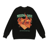 Mens Fall Outfits Vintage Floral Print Long Sleeves T-shirt Men's Loose High Street Hiphop Top