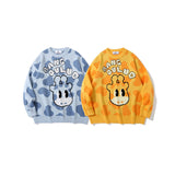Mens Fall Outfits Cartoon Knitwear Men's and Women's Sweaters Student Hip Hop Cute Casual Couple Outfit Top