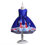Toddler Girls Sequin Gown Dress Christmas Costume Girl's Gown Cartoon Print Princess Dress